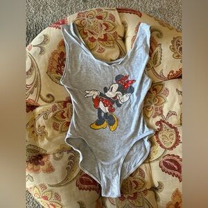 Disney Gray and Red Bodysuit with Classic Mickey Design